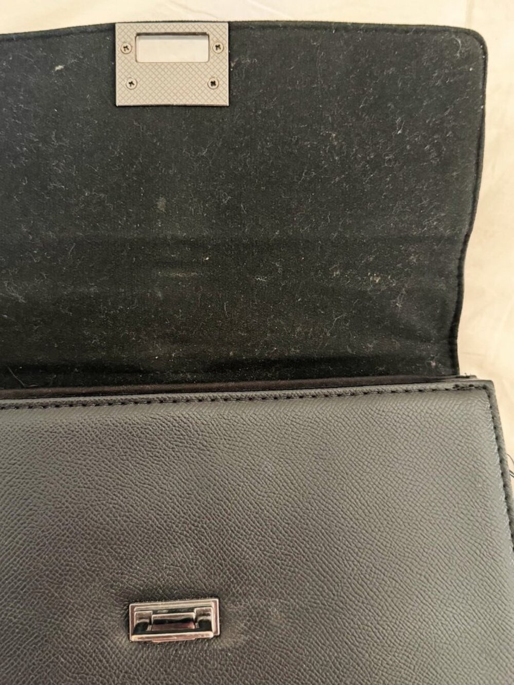 Badgley Mischka Black Studded Top Handle Satchel Chain Detail Bag - Picture 6 of 9